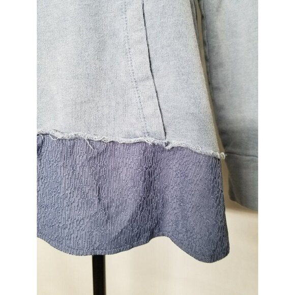 Soft Surroundings Womens Hooded Pullover Top PM Blue Cotton/Polyester Blend - Picture 6 of 13